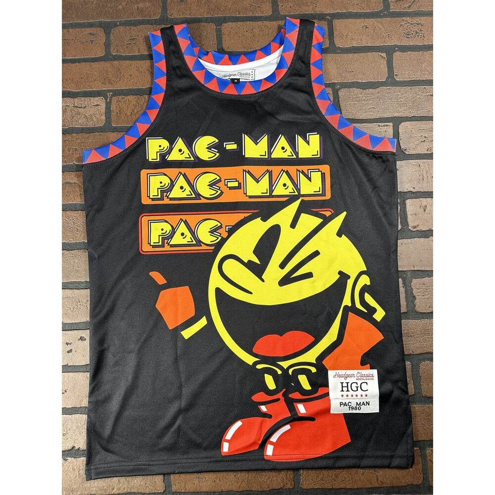 PAC MAN Black Headgear Classics Basketball Jersey ~Never Worn~ S‎ M L
